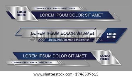 Modern geometric lower third banner template design. Colorful lower thirds set template vector. Vector illustration Royalty-Free Stock Photo #1946539615
