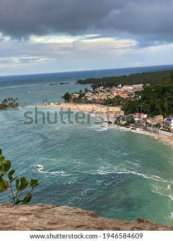 Bahia beach in Brazil, photo taken from the top of the hill near the lighthouse