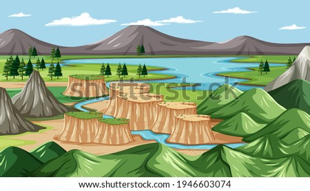 A green nature landscape background illustration