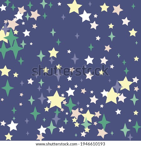 Dark White Indigo Pink Print Wallpaper. Magic Pastel Luxury Winter Cozy Sky Background. Chaotic Green Yellow Blue Emerald Night Composition. Holiday Stars Christmas New Year Mystery Ornament.