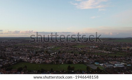 Urban Aerial View of City in United Kingdom
