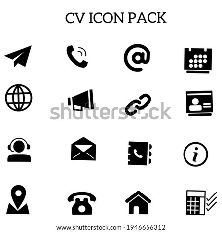Curriculum vitae icon set collection