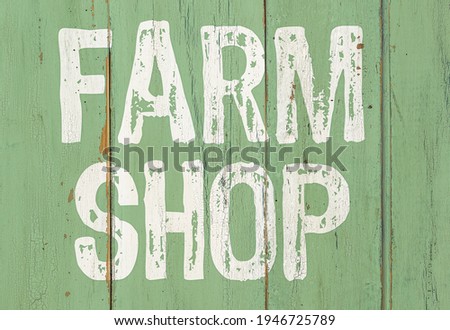 Wooden retro sign - Farm shop
