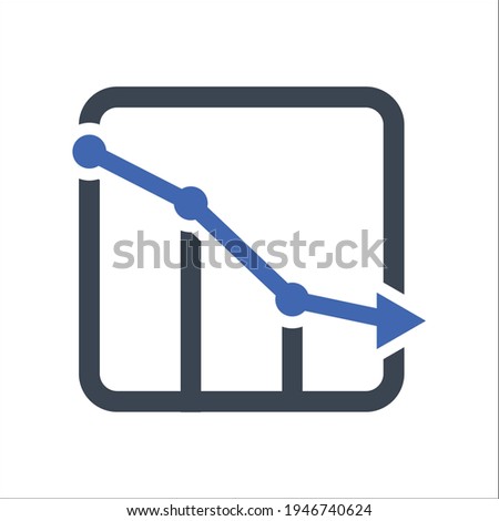 Downward graph icon, Vector graphics