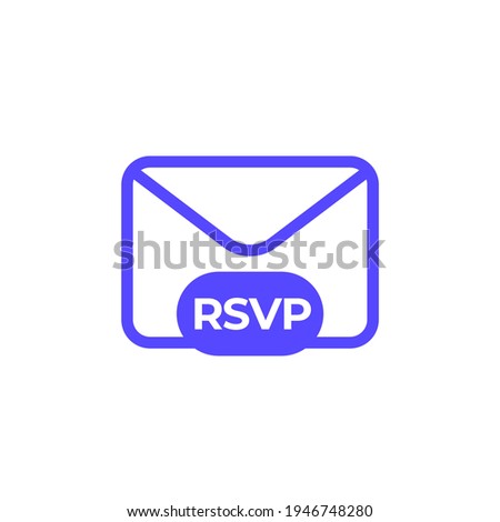 RSVP icon, please respond letter Royalty-Free Stock Photo #1946748280