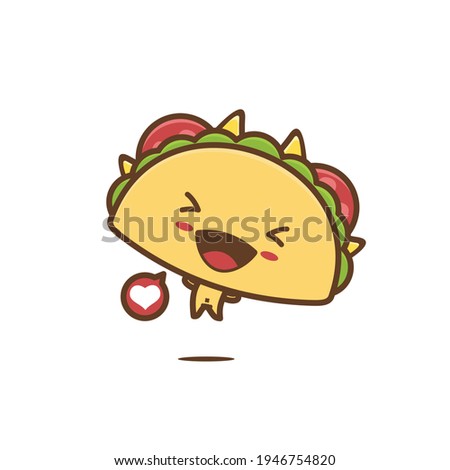 cute taco characters. Mexican food vector illustration with happy expressions