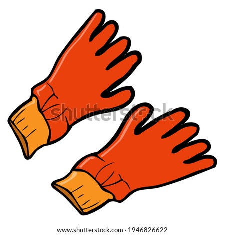glove vector illustration,
isolated on white background.top view