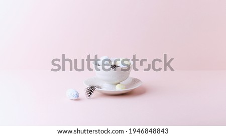 Easter Decoration on paper background. Soft focus. Copy space.
