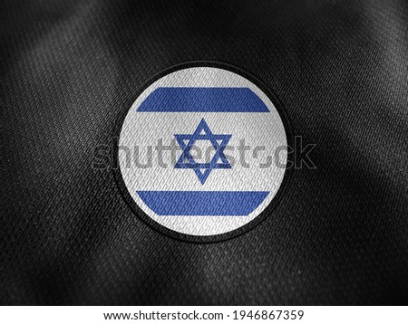 Israel flag isolated on black with clipping path. flag symbols of Israel. Israel flag frame with empty space for your text.