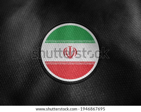 Iran flag isolated on black with clipping path. flag symbols of Iran. Iran flag frame with empty space for your text.