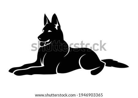 German Shepherd dog - isolated outlined vector illustration