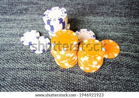casino chips white and orange