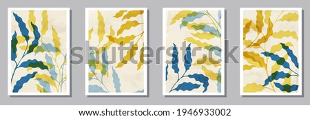 Hand painted simple covers vector set. Watercolor smears texture. Scandinavian style frames. Youth house decor templates. Doodle elements.
