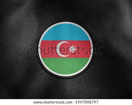 Azerbaijan flag isolated on black with clipping path. flag symbols of Azerbaijan. Azerbaijan flag frame with empty space for your text.