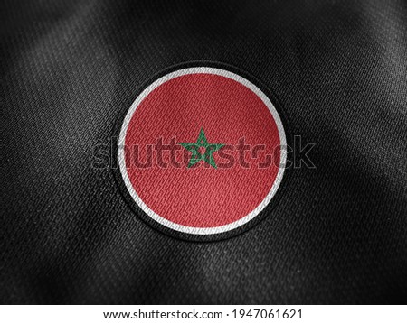 Morocco flag isolated on black with clipping path. flag symbols of Morocco. Morocco flag frame with empty space for your text.