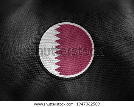 Qatar flag isolated on black with clipping path. flag symbols of Qatar. Qatar flag frame with empty space for your text.
