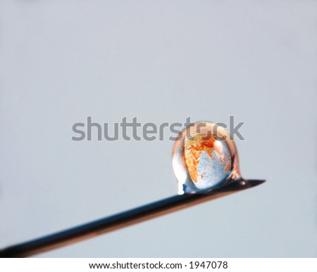 world picture in the water drop