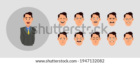 People showing emotions.  Different facial emotions for custom animation, motion or design.