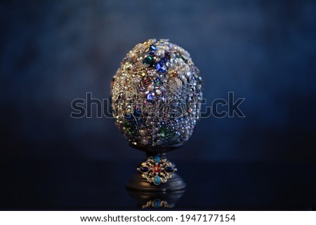 Easter egg with on the glass table