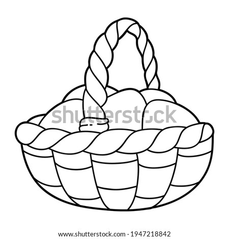 Vector illustration coloring page with cartoon easter eggs for children, coloring and scrap book, printable