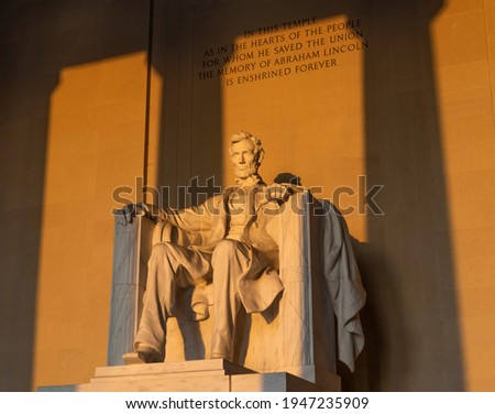 The Lincoln Memorial at sunrise, permitted for commercial use without  release in Restricted List  Royalty-Free Stock Photo #1947235909