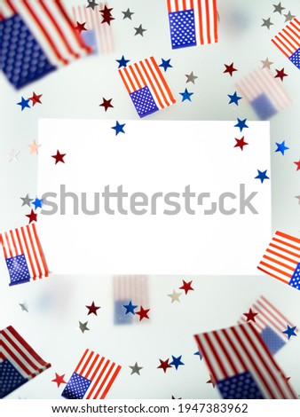 The American flag on a transparent multi-layer background. Happy