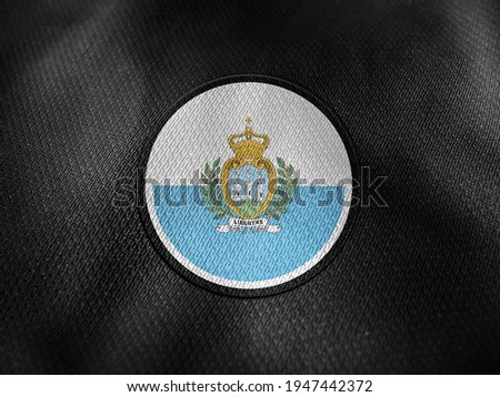 San Marino flag isolated on black with clipping path. flag symbols of San Marino. San Marino flag frame with empty space for your text.
