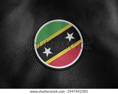 Saint Kitts and Nevis flag isolated on black with clipping path. flag symbols of Saint Kitts and Nevis. Saint Kitts and Nevis flag frame with empty space for your text.