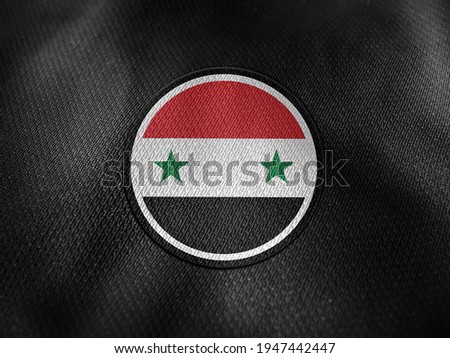 Syria flag isolated on black with clipping path. flag symbols of Syria. Syria flag frame with empty space for your text.