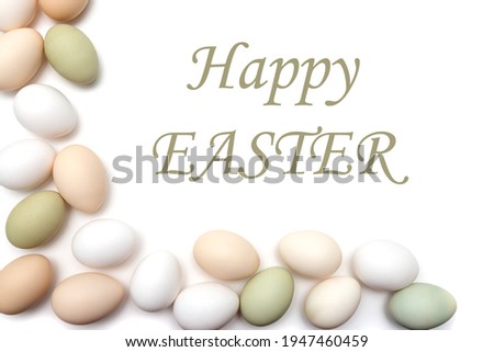 Happy Easter card on a white isolated background