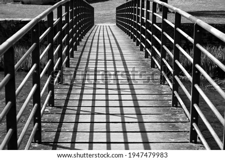 Black and white foot bridge in Verteuil Sur Charente