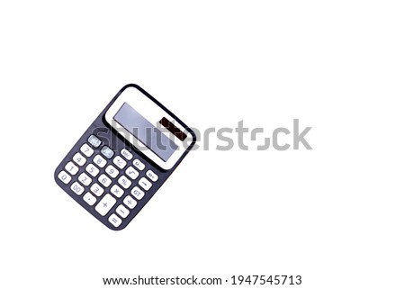 ิTop view black calculator isolated on white background