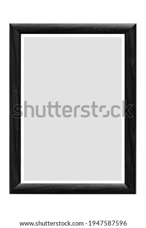Black wooden picture frame  isolated on a white background