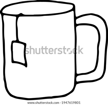 a cup of tea with a tea bag