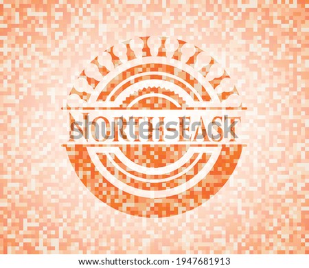 North-east abstract orange mosaic emblem 