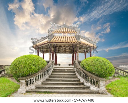 small pavilion in Hue citadel , Vietnam 