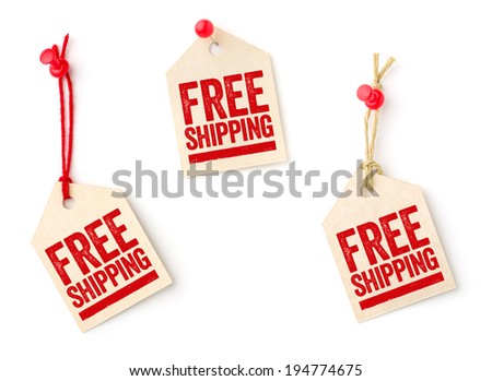 Collection of tags with the text Free shipping