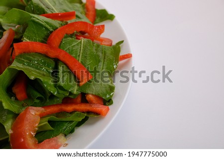 Healthy salad on a white plate hd