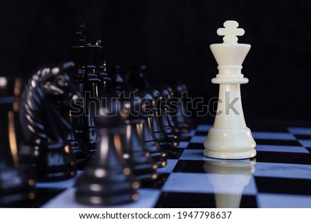 Business concept design with chess pieces. Chess board game concept for ideas and competition and strategy, business success concept, business competition planing teamwork strategic concept.	
