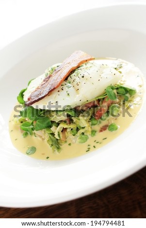 poached cod meal