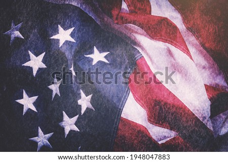US American flag. For USA Memorial day, Veteran's day, Labor day, or 4th of July celebration. Vintage tone filter