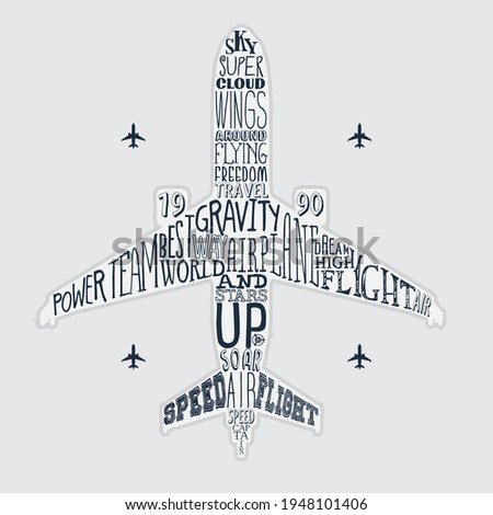 Plane typography vector. Air plane graphic