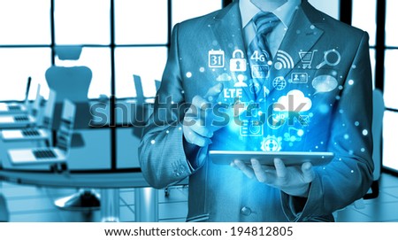 Business man using tablet PC