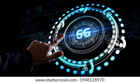 The concept of 6G network, high-speed mobile Internet, new generation networks. Business, modern technology, internet and networking concept.
