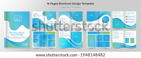 Medical brochure , 16 pages medical brochure template  Royalty-Free Stock Photo #1948148482