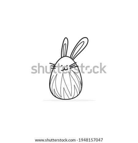 Easter rubbit outline vector illustration