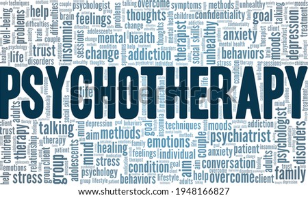 Psychotherapy vector illustration word cloud isolated on a white background.