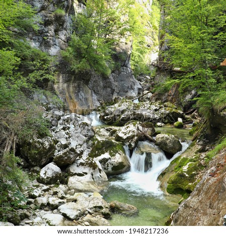 A small waterfall. Location: Europe, Austria, Wasserlochklamm