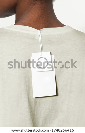 Plain clothing price tag close up