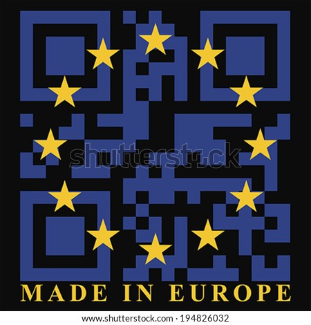 EU QR code flag, vector